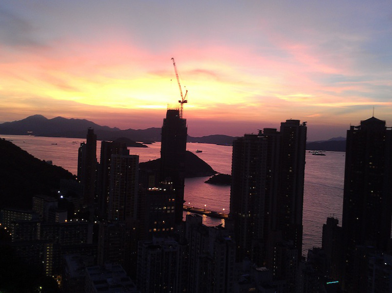 香港坚尼地城的日落