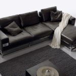 DSL家具:兰伯利S-002组合式沙发，配有躺椅，表面采用真皮