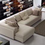 DSL家具:Lamberi S-050组合式沙发，配有一张躺椅，采用织物装饰
