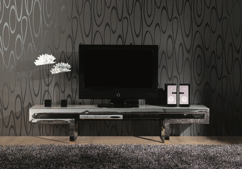 2018年室内设计趋势:不锈钢材质的电视桌看起来超现代