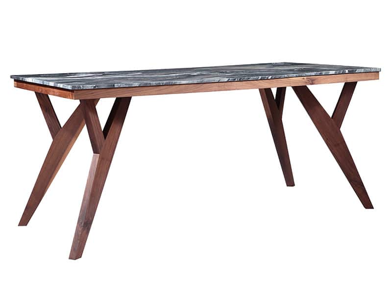 OM-Karlo书桌-绿紫色大理石与美国胡桃木底座L170 D80 cm $15565