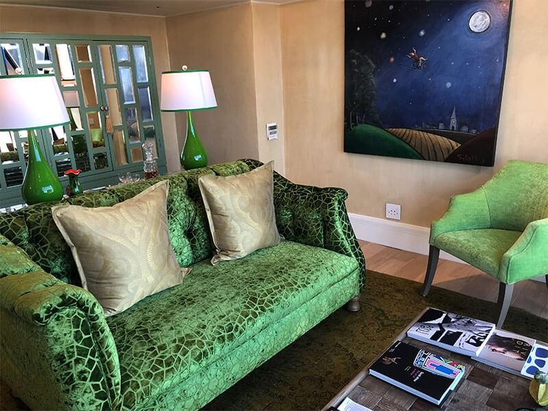 开普敦精品酒店:筒仓酒店客厅与绿色沙发