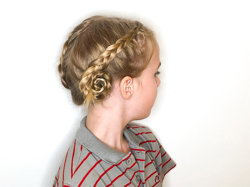 伊曼纽尔F -简单的学生发型-玫瑰花蕾辫子-完成
