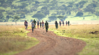 塞伦盖蒂女孩跑步——坦桑尼亚