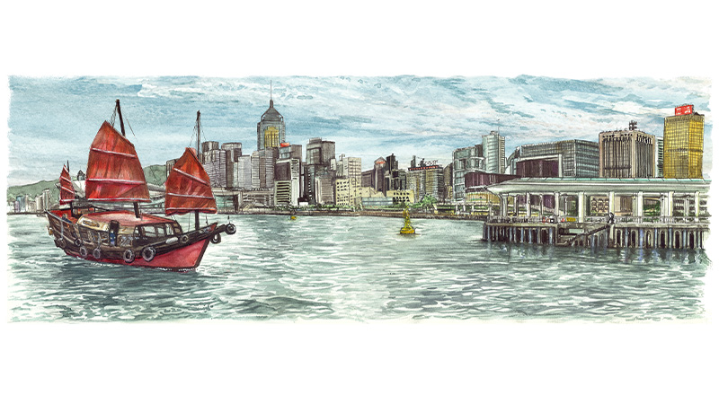 艺术家Richard Crosbie设计的香港帆船